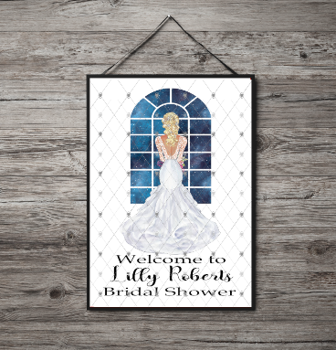 Bride Personalised A4 Print, Custom Bridal Shower Picture - Click Image to Close